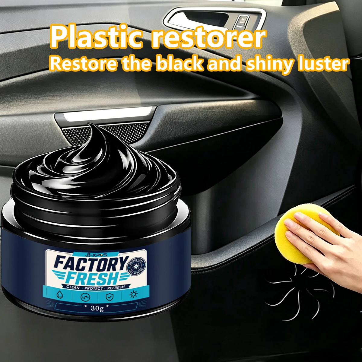 Black Car Plastic Leather Restorer Cream Strong Coverage Shine and Luster Waterproof Non-Fading UV Coating Auto Detailing YT2036
