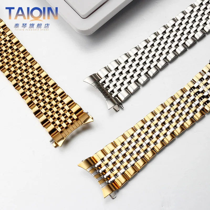 Curved end Watchband for Omega De Ville 424 Old Seamaster Stainless Steel Watch Strap 18mm 19mm 20mm Men's Bracelet accessories image 3