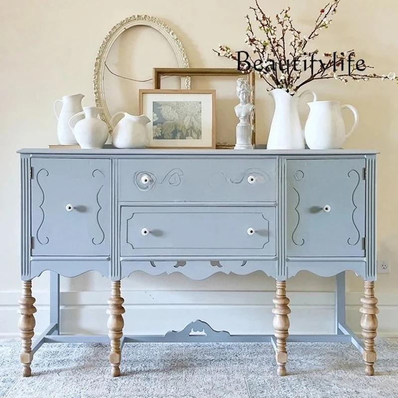 

decorative partition French light luxury solid wood porch cabinet retro old foyer dining side cabinet modern home storage