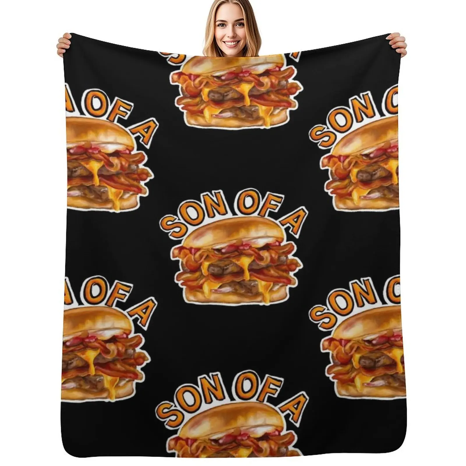 

Son of a Baconator Throw Blanket Soft Home Decor Blanket for Couch Bedroom