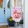 NGZ Candy Pumpkin Ghost Bowl Garden Flag 12x18 Inch Linen Double Sided Flag for Halloween llz