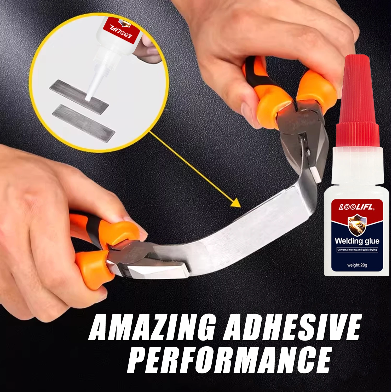 Loolifl 1-7Pcs Welding High Strength Oily Glue - Universal Superglue Mighty Instant Glue for Resin Ceramic Metal Glass 20g