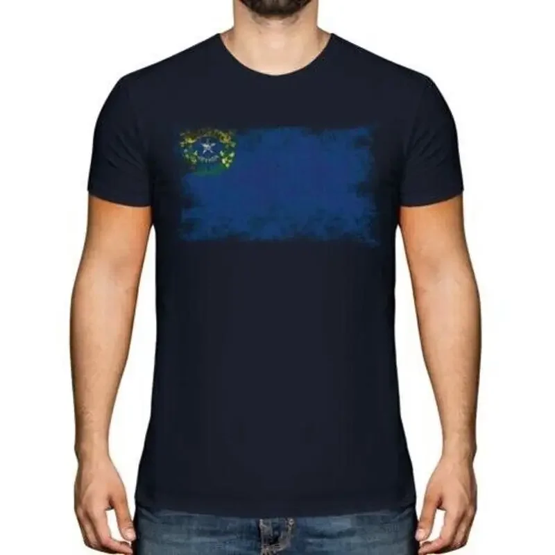 Nevada State Distraught Flag Men's TShirt Nevadan TShirt Gift