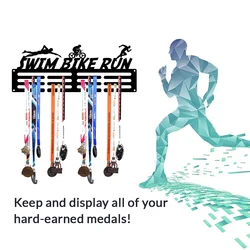 Medal Hanger Holder Display Rack for Awards Ribbons - Personalized Sports Themed Race Ribbon Holder for Wall