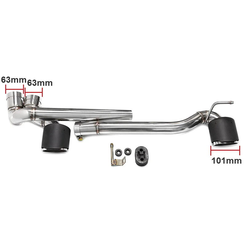304 tłumik ze stali węglowej ze stali nierdzewnej podwójny końcówka do rury wydechowej do BMW E90 E92 318i 320i 325i MP MT body kit w 2006-2016
