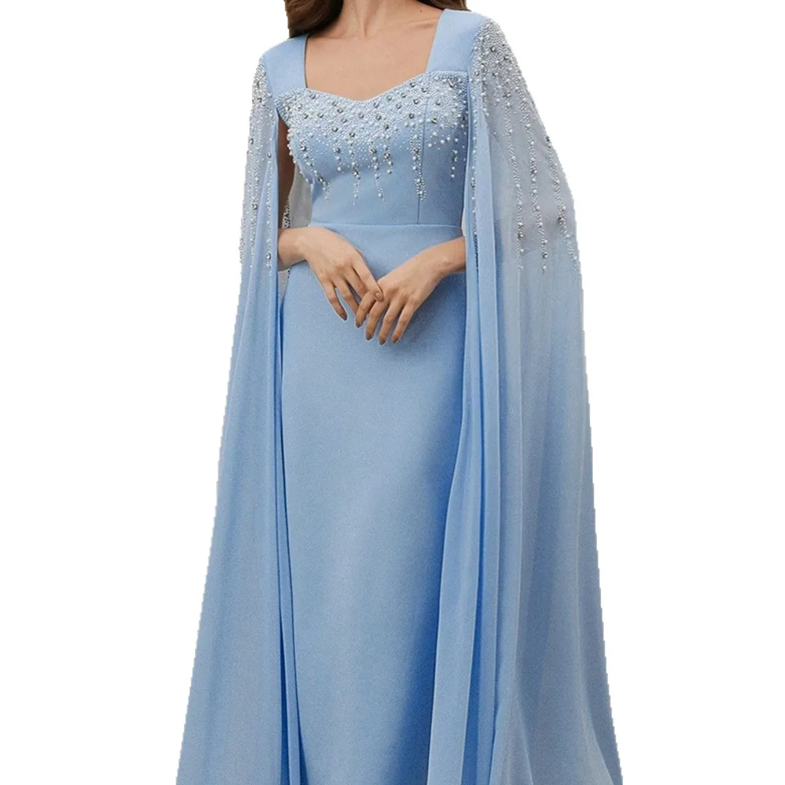 Ele Beaded Evening Dr Long Sve منتصف الخصر الفاخرة بريق المرأة دكتور لتاريخ الزفاف الاسمية KTV الاحتفال