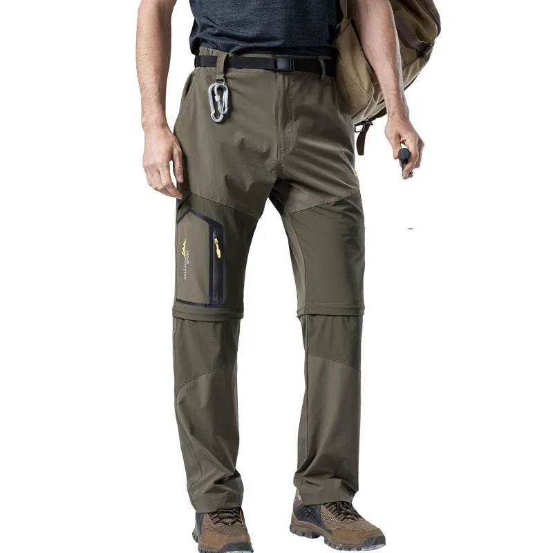 Pantalones de senderismo de secado rápido para hombre, pantalones de Trekking extraíbles, pantalones de viaje deportivos transpirables, talla estadounidense, primavera y verano