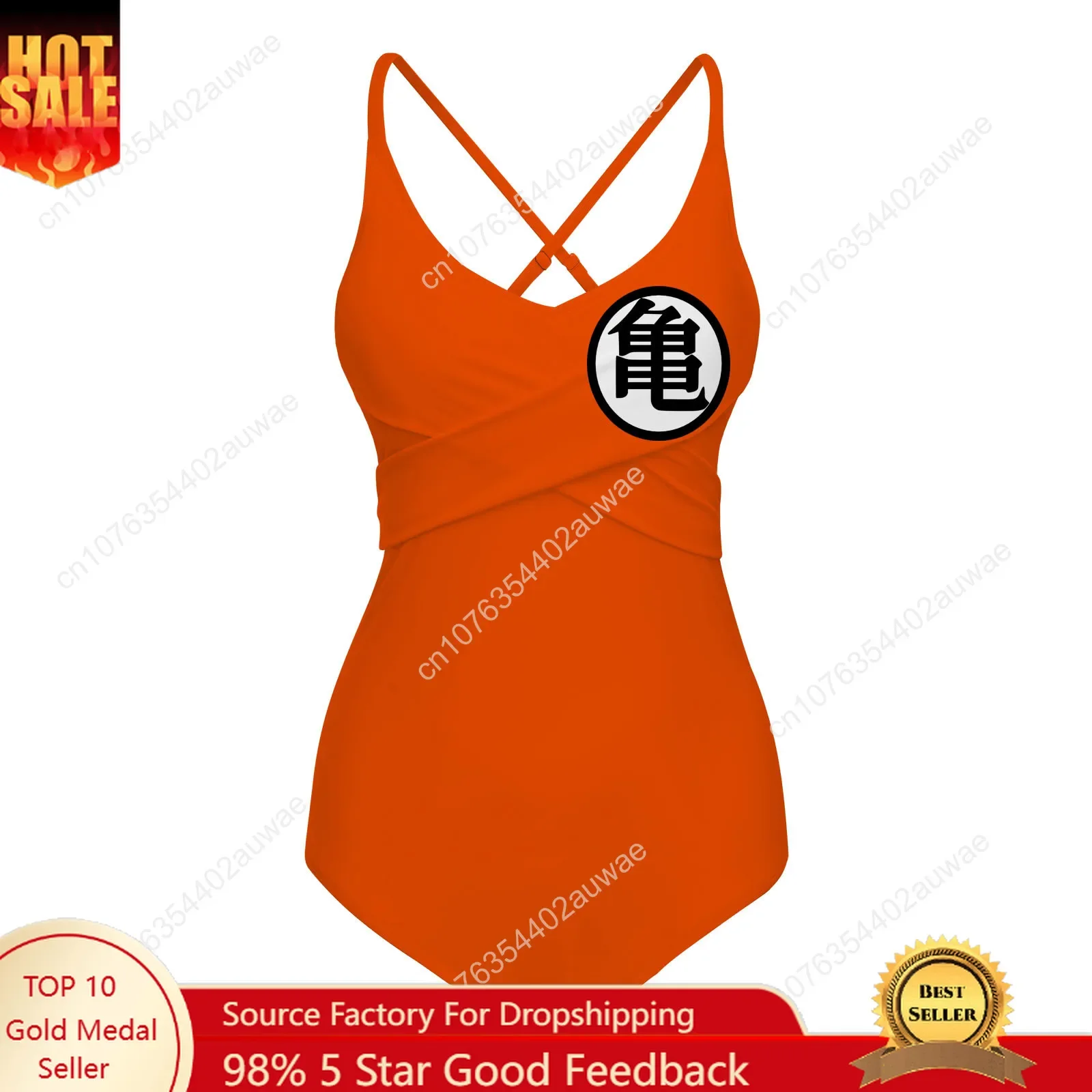 ملابس سباحة نسائية مثيرة بتصميم شخصية غوكو من دراغون بول، بيكيني مخصص للشاطئ