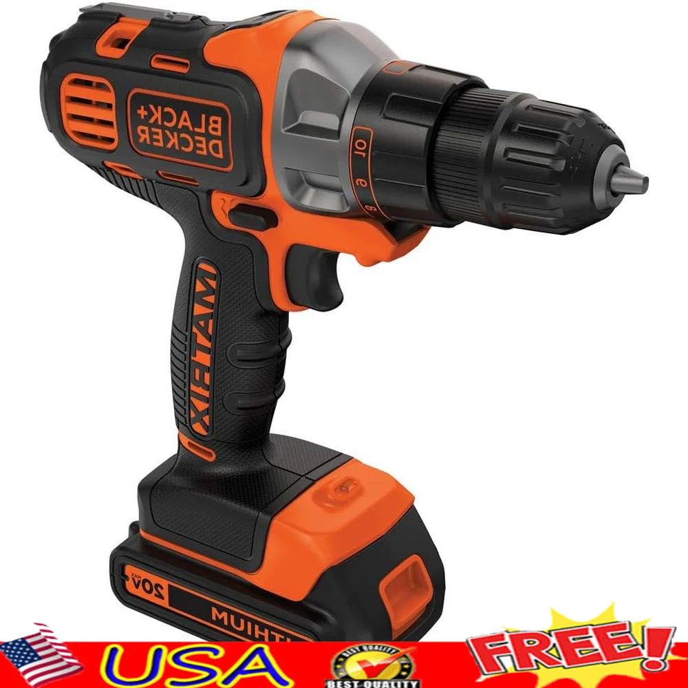 

20V MAX Cordless Drill Driver Powerful Battery Operated Matrix Quick Connect System Compact Lightweight Tool Home Improvement