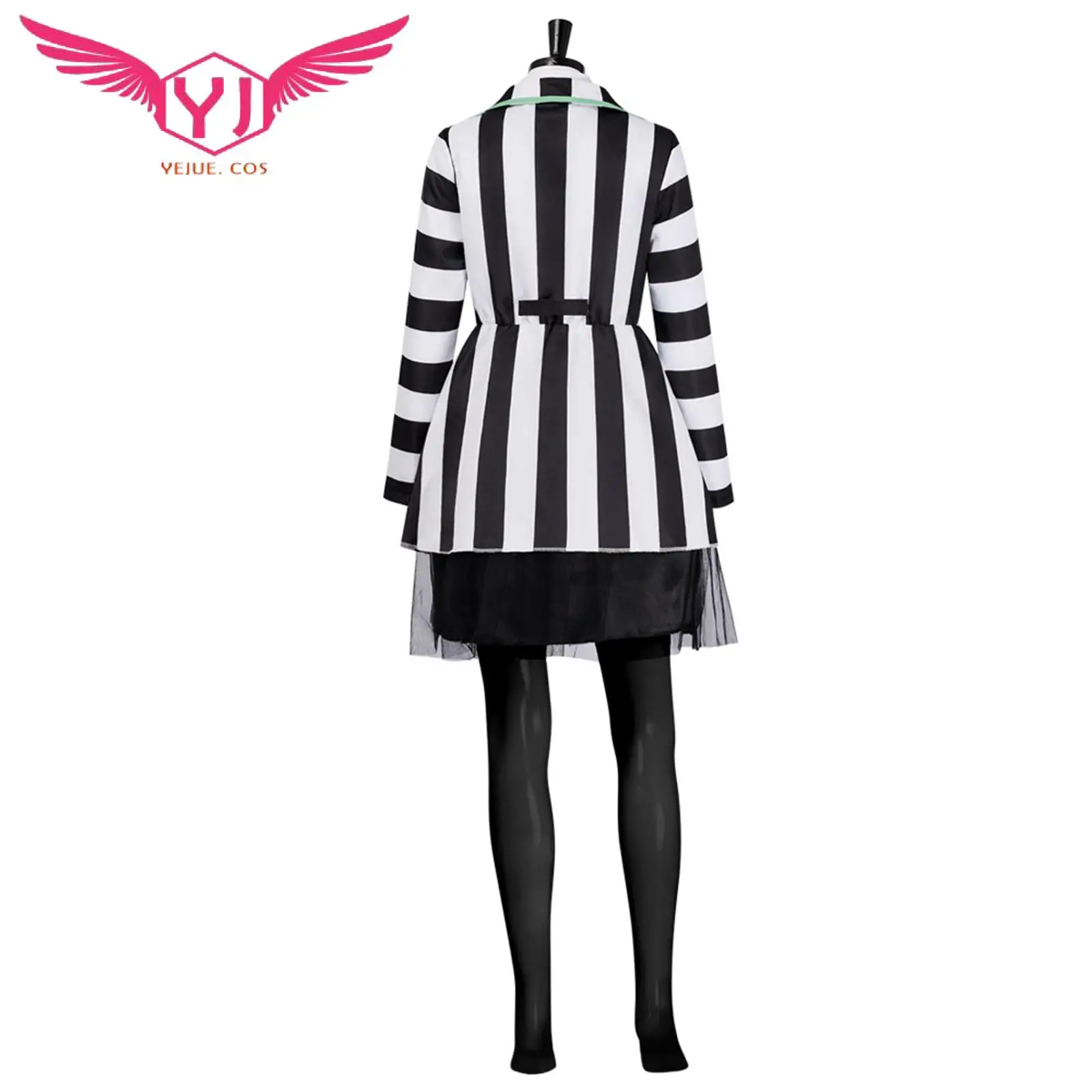 Movie Wedding Cosplay Costume Infernal Master Michael Fancy Uniform Black and White Striped Suit for Women Halloween Suit