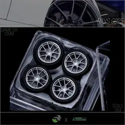 1/64 Wheels with Tire for Diecast Model Car,Speedcg BBS RI-D Luxury D:10mm ABS & Rubber Modified Parts For Hotwheels MiniGT Tomy