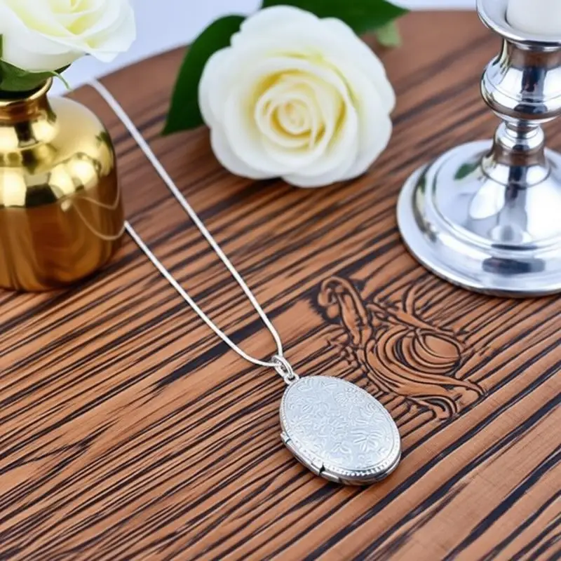 Vintage 925 Sterling Silver Photo Open Locket Pendant Necklaces for Women Girls Anniversary Party Fashion Jewelry Gift Accessory