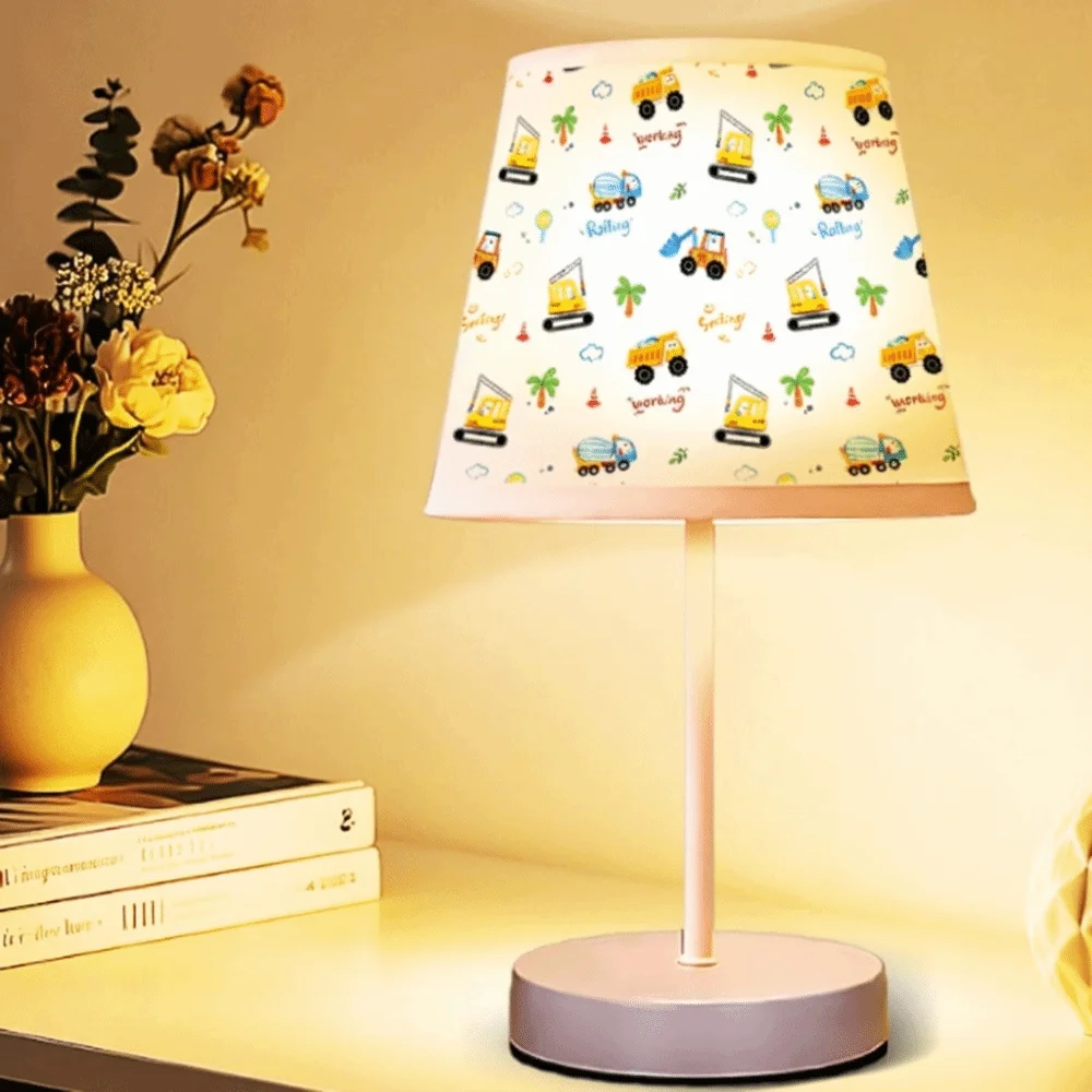 Soft Fabric Car Table Lamp Lightweight Material Stable Base Bedside Desk Lamp Non-Glare Lighting Cozy Soft Glow Kids Night Light