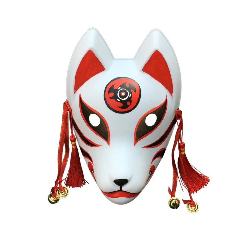 Japanese Hand Painting Fox Cosplay Anbu Masks for Masquerade Christmas, Anime Kitsune Kabuki Costume Accessories