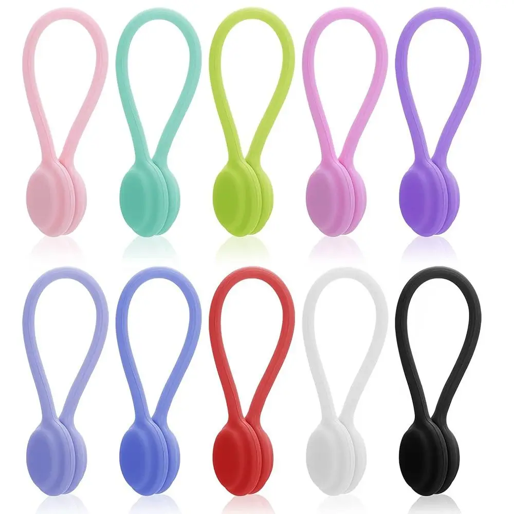 Reusable Rubber Twist Ties Cable Manager Keeper Home Organization Magnetic Cable Ties Cable Organizers Cable Tie Straps