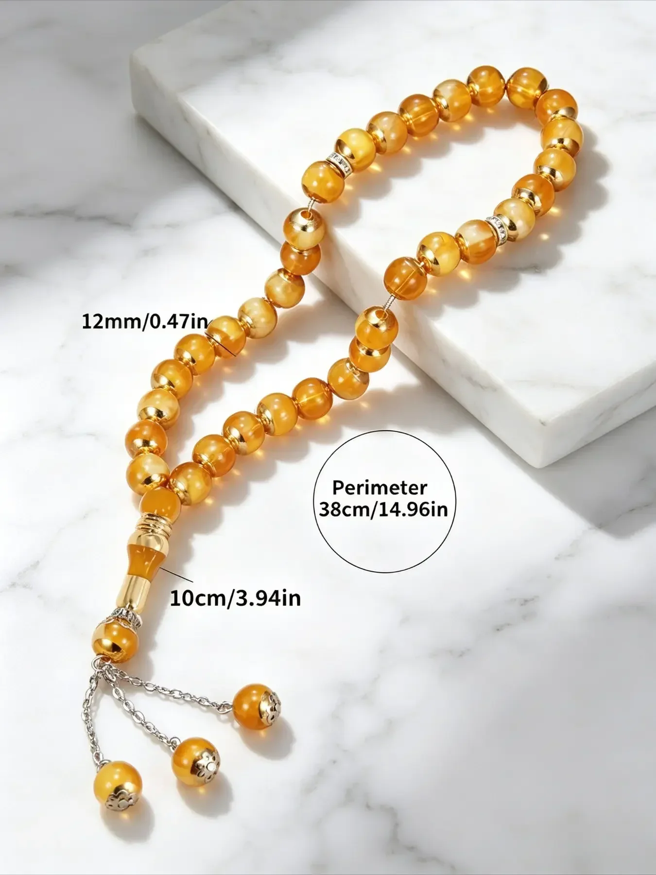 1-piece Fashionable, Modern, Personalized and Daily 33 Bead Islamic Prayer Bead Bracelet For Muslim, Men's Party Divination Gift