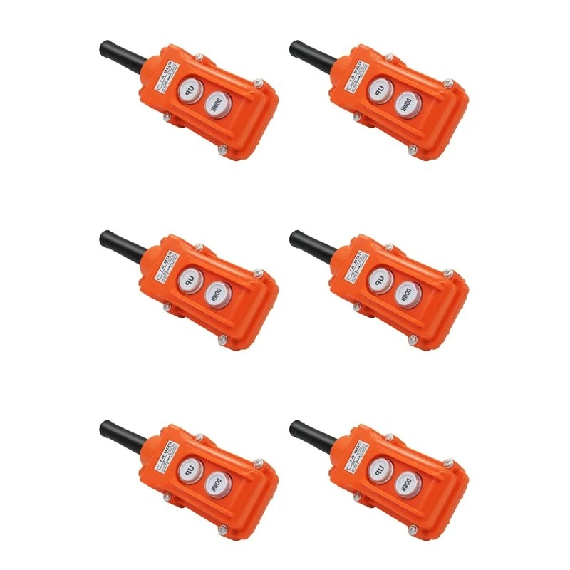 ABNR 6X Rain Proof Up-Down Switch Control Station Crane Pendant Hoist Push Button Switch Momentary COB61-UP-DOWN