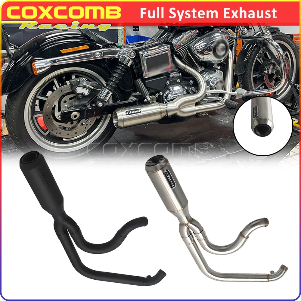 

Полная система выхлопной системы мотоцикла, глушитель передней трубы среднего звена для Harley Dyna Fat Bob Low Rider Street Bob Super Glide Wide Glide