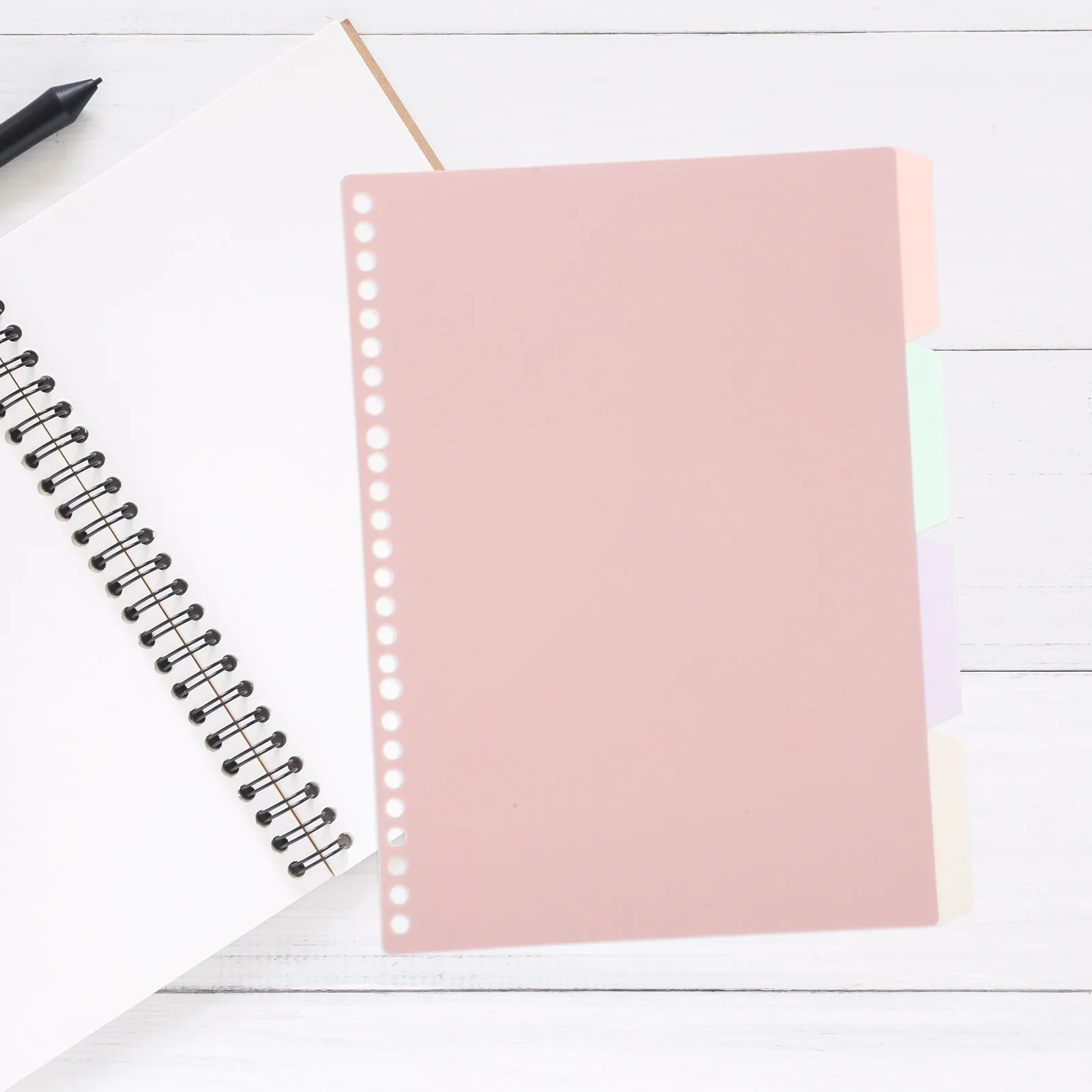

Coil Notebook 40 Pages B5 Size Spiral Tabs Index Dividers Color Binder System Portable Notebook for School Work Note Taking