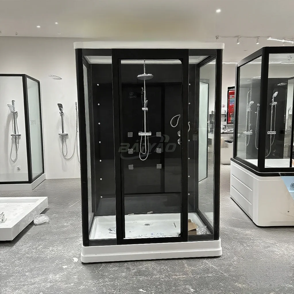 

Modern Steam Shower Room With Multifunctional Control Panel And Massage Jets LED Lighting Wet Sauna Spa Steam Enclosure