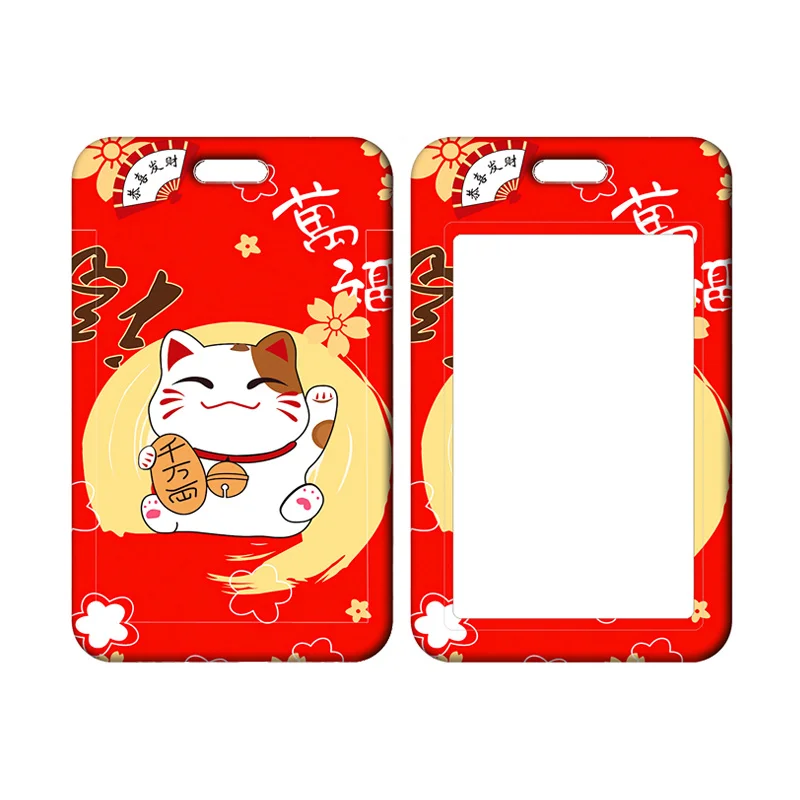 Lucky Cat Ausweishalter, Umhängeband, Plutus, Katzen-Bankkartenetui, Umhängeband, roter Kartenschutz, Abzeichen, Ausweishalter, Schlüsselanhänger – Detail 9