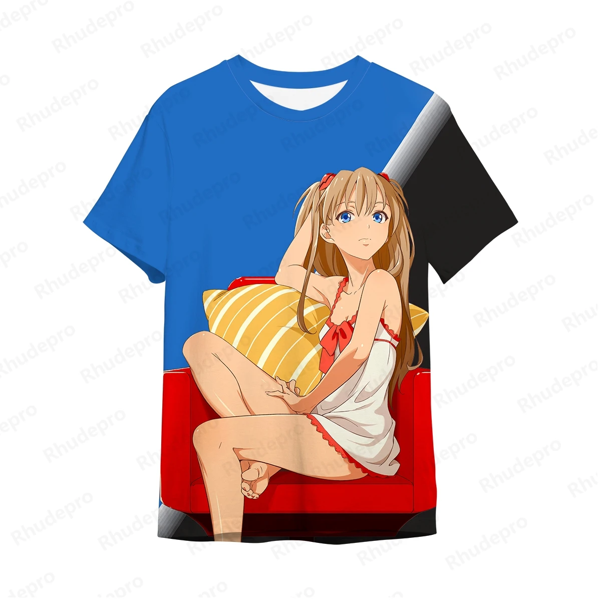 Camiseta masculina Neon Genesis Evangelion, roupa de manga curta, streetwear extragrande, Tops da moda Y2K, Y2K, 100 a 5XL, Novo, 2024