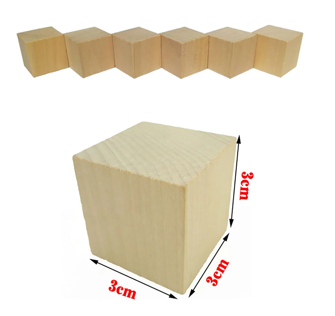 10mm-20mm kwadratowy blok drewniany niedokończone drewniane kostki DIY Model materiał rzemiosło dekoracyjne puzzle dokonywanie części