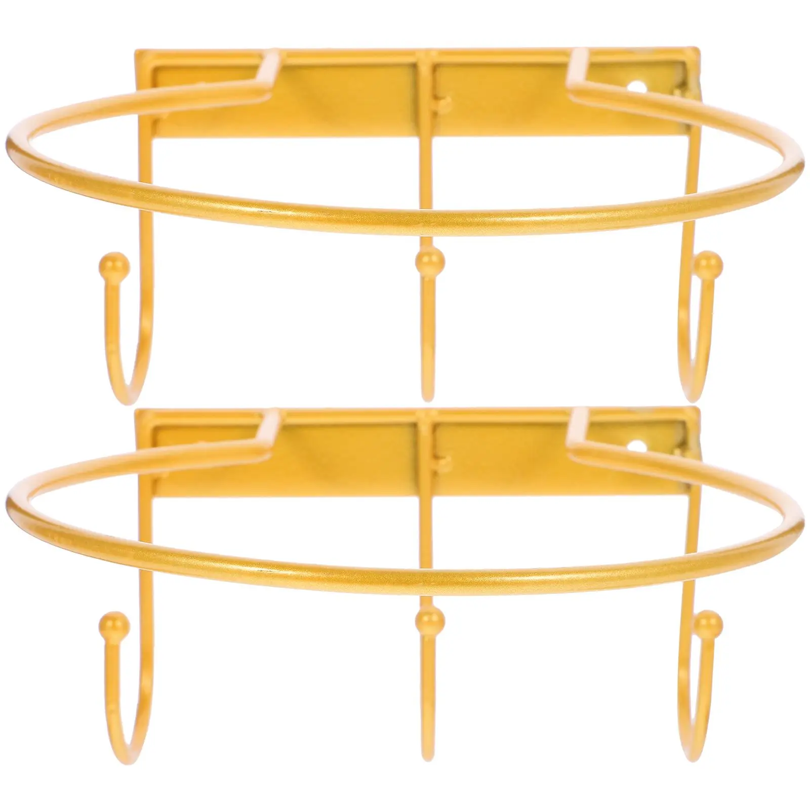 

2pcs Wall Mounted Basketball RackGolden Iron Holder Multi-purpose Balls Shelf Storage Stand For Home