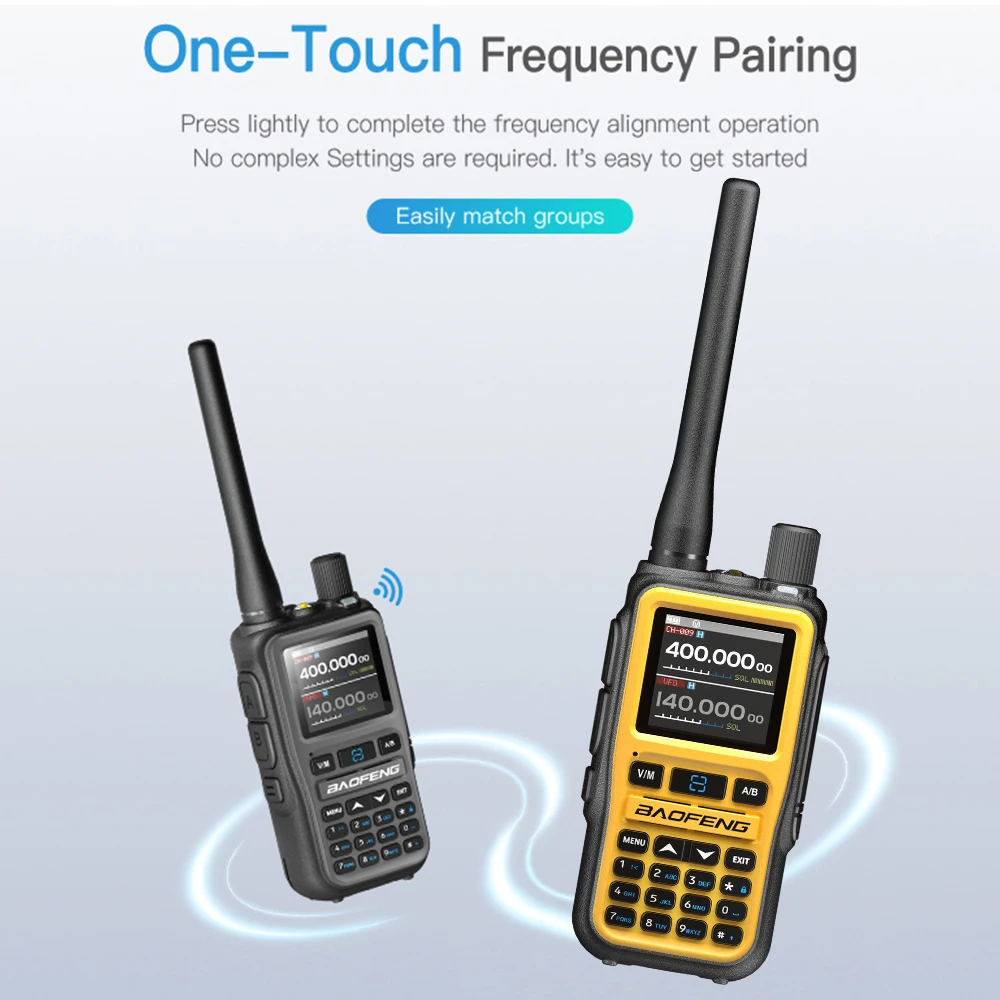 2Pcs Baofeng 5R MINI Long Range Walkie Talkie Bluetooth APP Wireless Read/Write Frequency Type-C charge Multi Band Two Way Radio