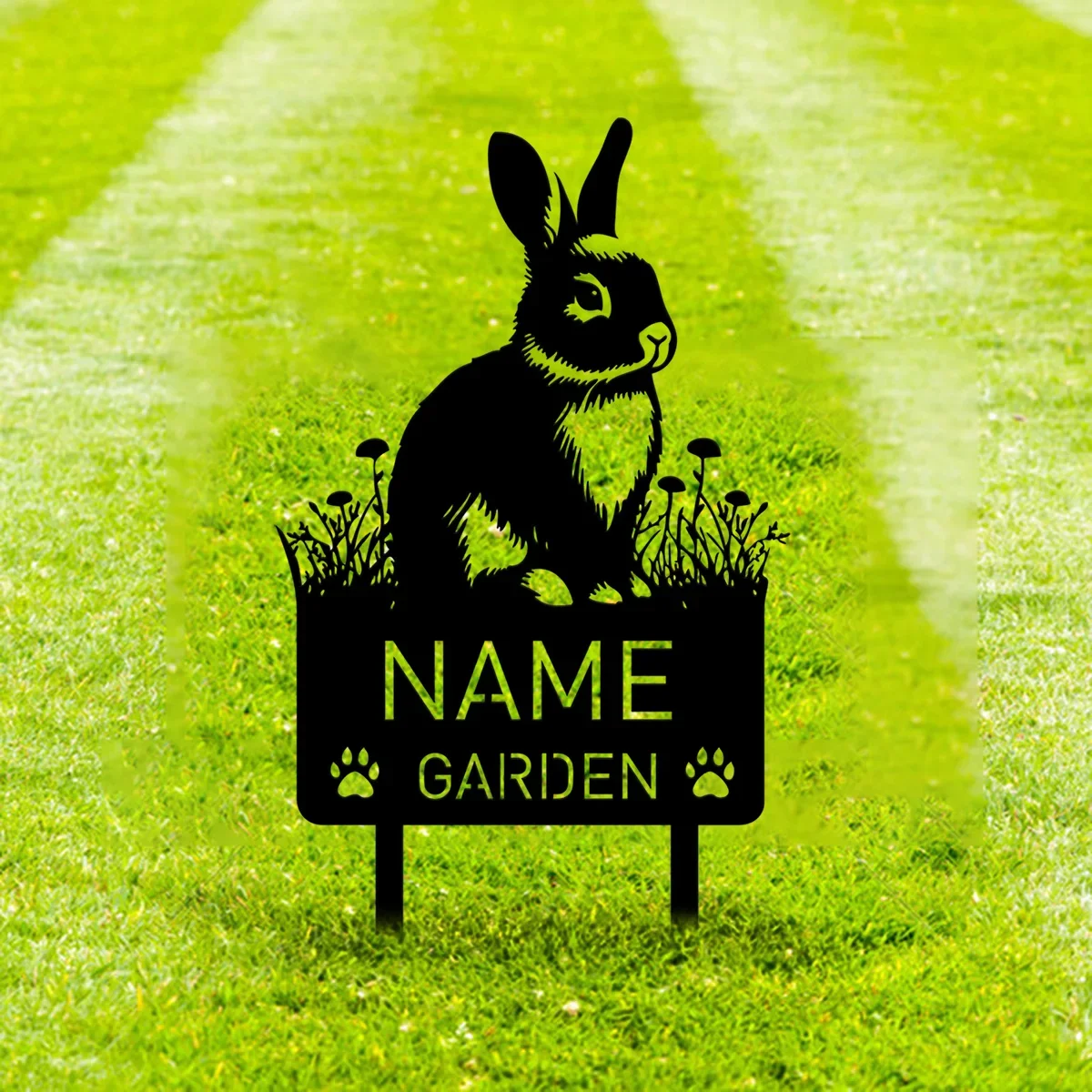 Custom Rabbit Metal Memorial Garden Stake Personalized Pet Grave Marker Name Sign Remembrance Stake Decor Animal Loss Rabbit