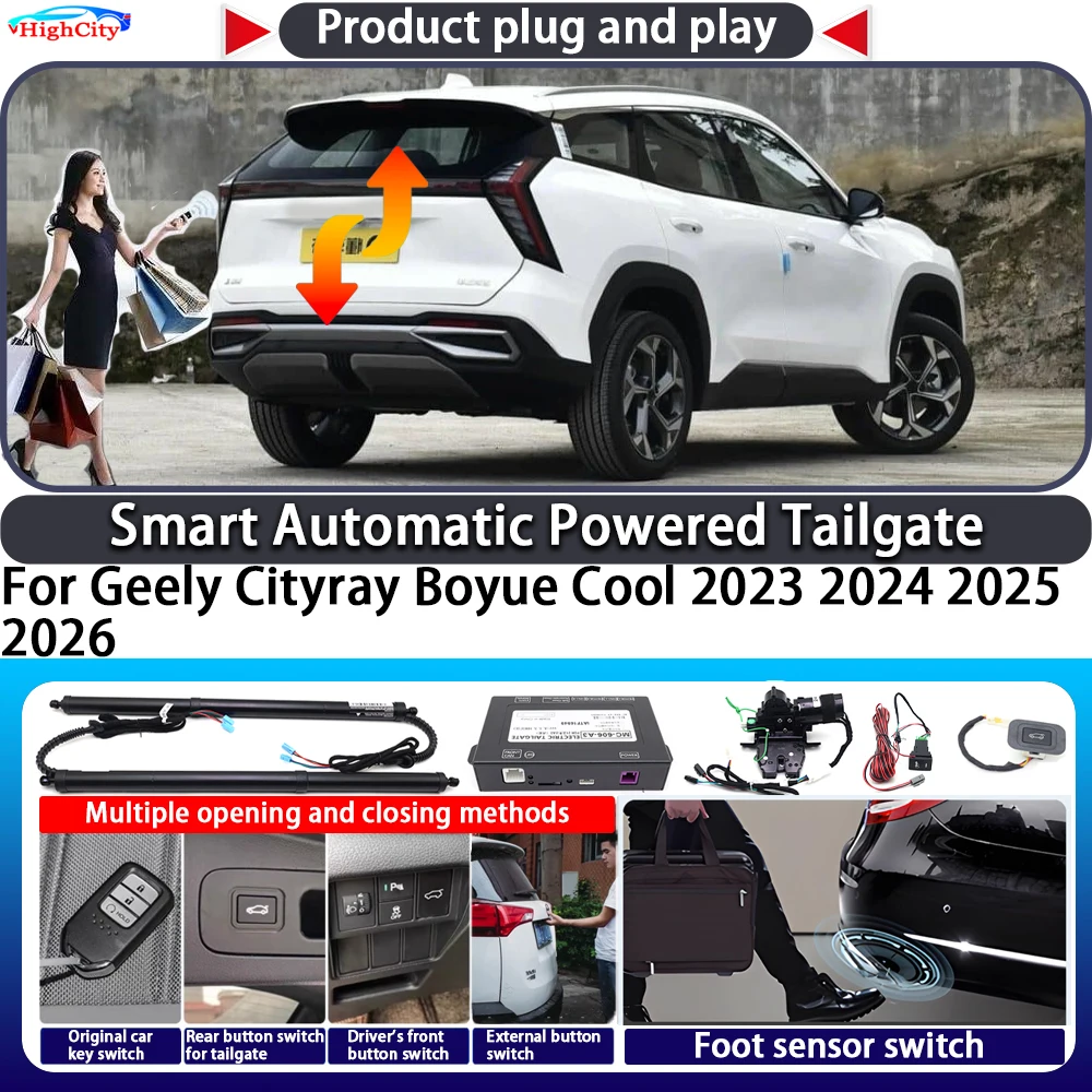 For Geely Cityray Boyue Cool 2023 2024 2025 2026 Smart Automatic Powered Tailgate Key Control Close Kit Electric Power Tailgate