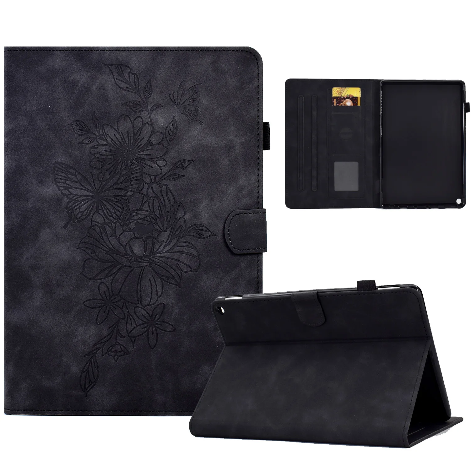 Flip leather butterfly embossing Card slot wallet Cover For Amazon Fire HD 8 Plus 2020 8.0