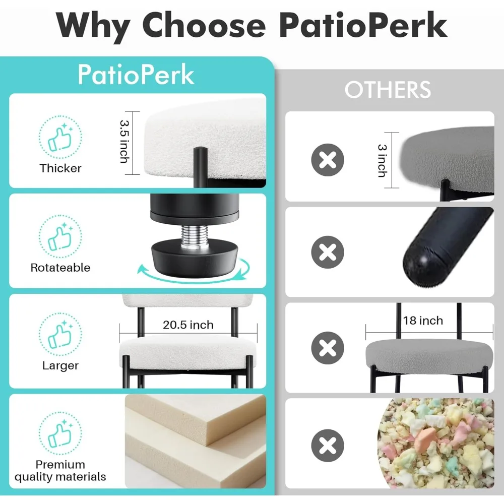 Boucle Dining Chairs Set of 4, White Mid Century Morden Chair with Curved Backrest, Round Upholstered Sherpa with Metal Legs, Su