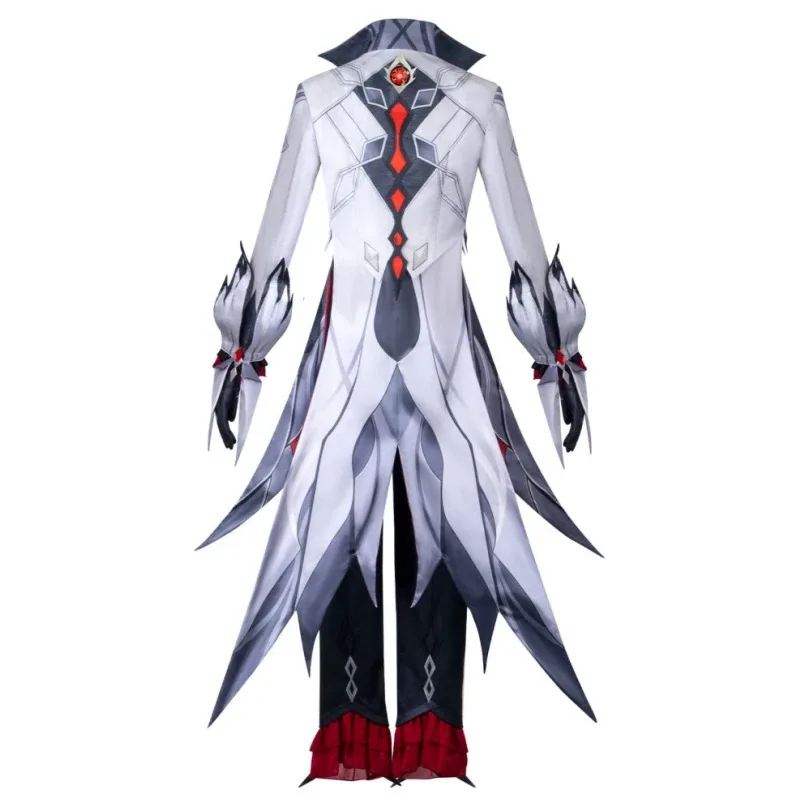 Genshin Impact Arlecchino The Knave Косплей Полный комплект парика Униформа Одиннадцать Fatui Harbingers Костюм Наряд Карнавальная вечеринка; 6'x,9;y'