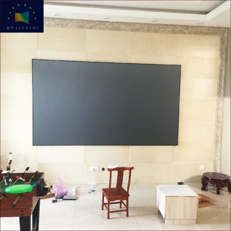 100inch Home Theater Super Thin Frame ALR UST PET Grid Projector Screen Fabric ZHK100B-PET 