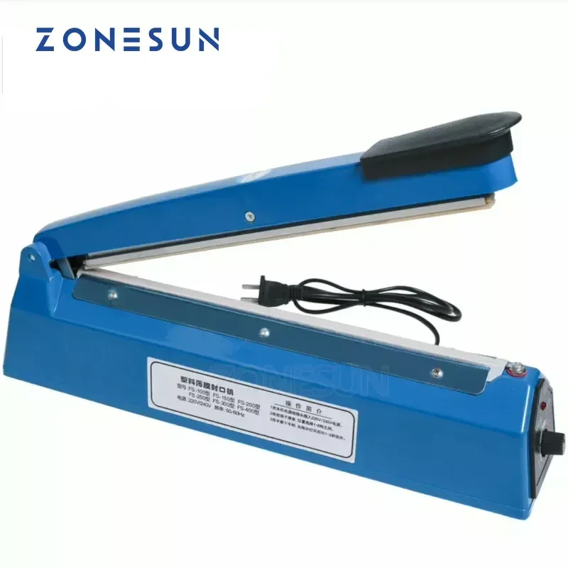 ZONESUN ZS-FS200 핸드 임펄스 씰링 기계 비닐 봉투 씰링 기계 비닐 봉투 히트 실러 공급