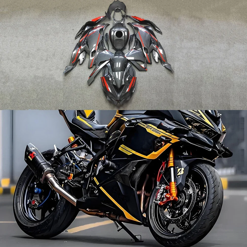 Carbon Fiber Printed ABS Injection Fairing Kit Body Work For KAWASAKI NINJA ZX4RR ZX-4R 2019 2020 2021 2022 2023 2024 19-24