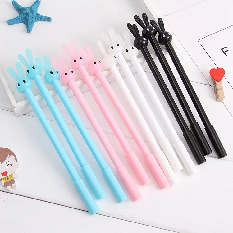 24Pcs Wholesale creative cute student stationery, rabbit Korean cartoon novelty gender-neutral pen