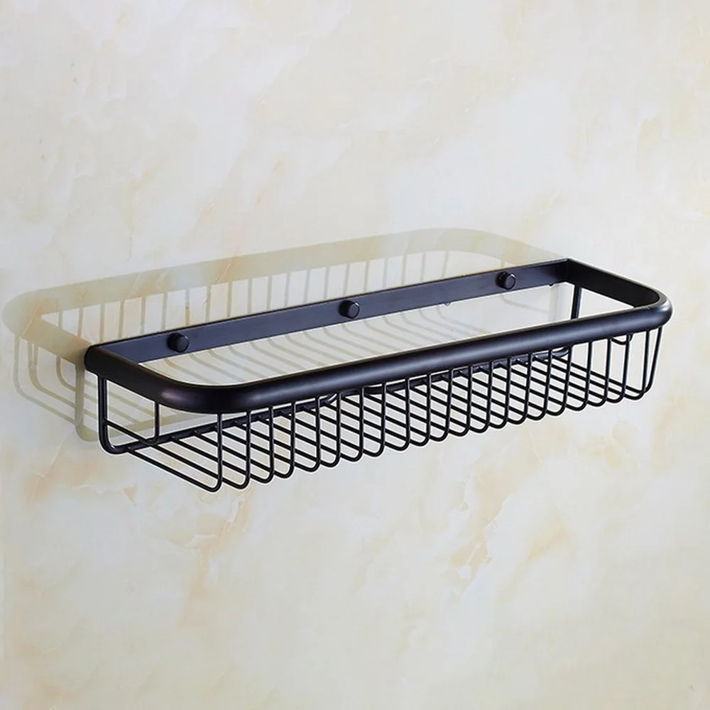 450mm Black Oil Rubbed Antique brass Wall Mounted Bathroom Shower Shelf Storage Basket Bathroom Accessory mba064