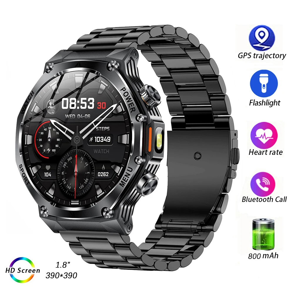 

AK82 Smart Watch Men Smartwatch with Flashlight Electronic Wristwatch Clock Wrist Watches Heart Rate Monitor Fitness Bracelet