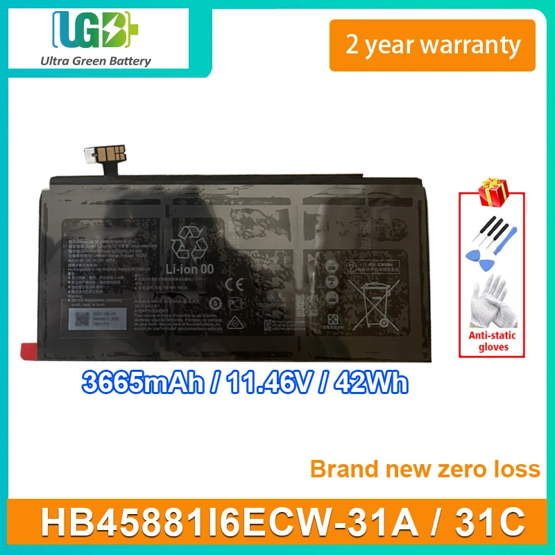 

UGB New HB45881I6ECW-31A HB45881I6ECW-31C Battery For Huawei Built-in tablet battery 3665mAh 11.46V 42Wh