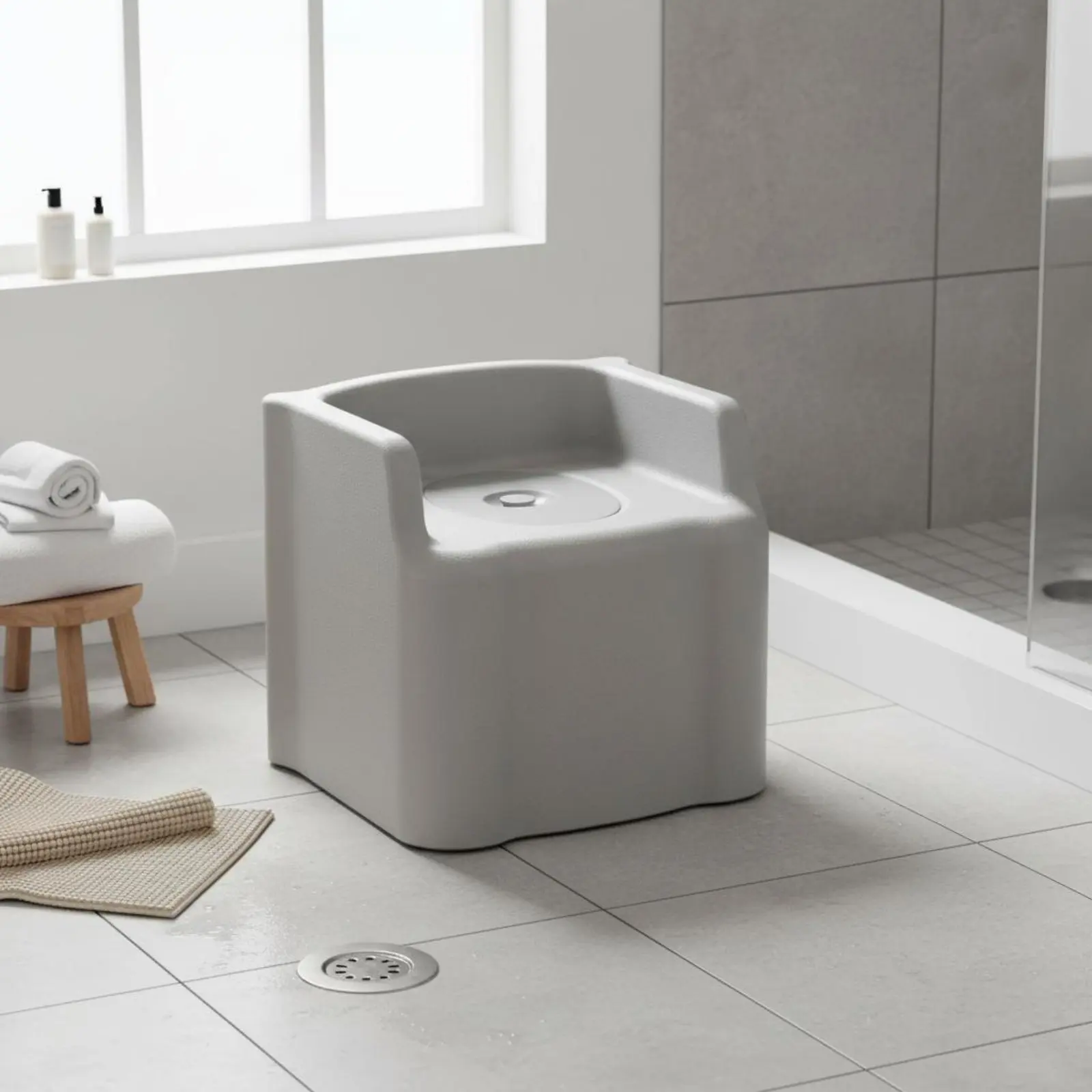 

Bedside Commode Chair Easy to Move Portable Toilet Chair Bathroom Aid Soft Seat Home Care Equipment Expanded Polypropylene Foam