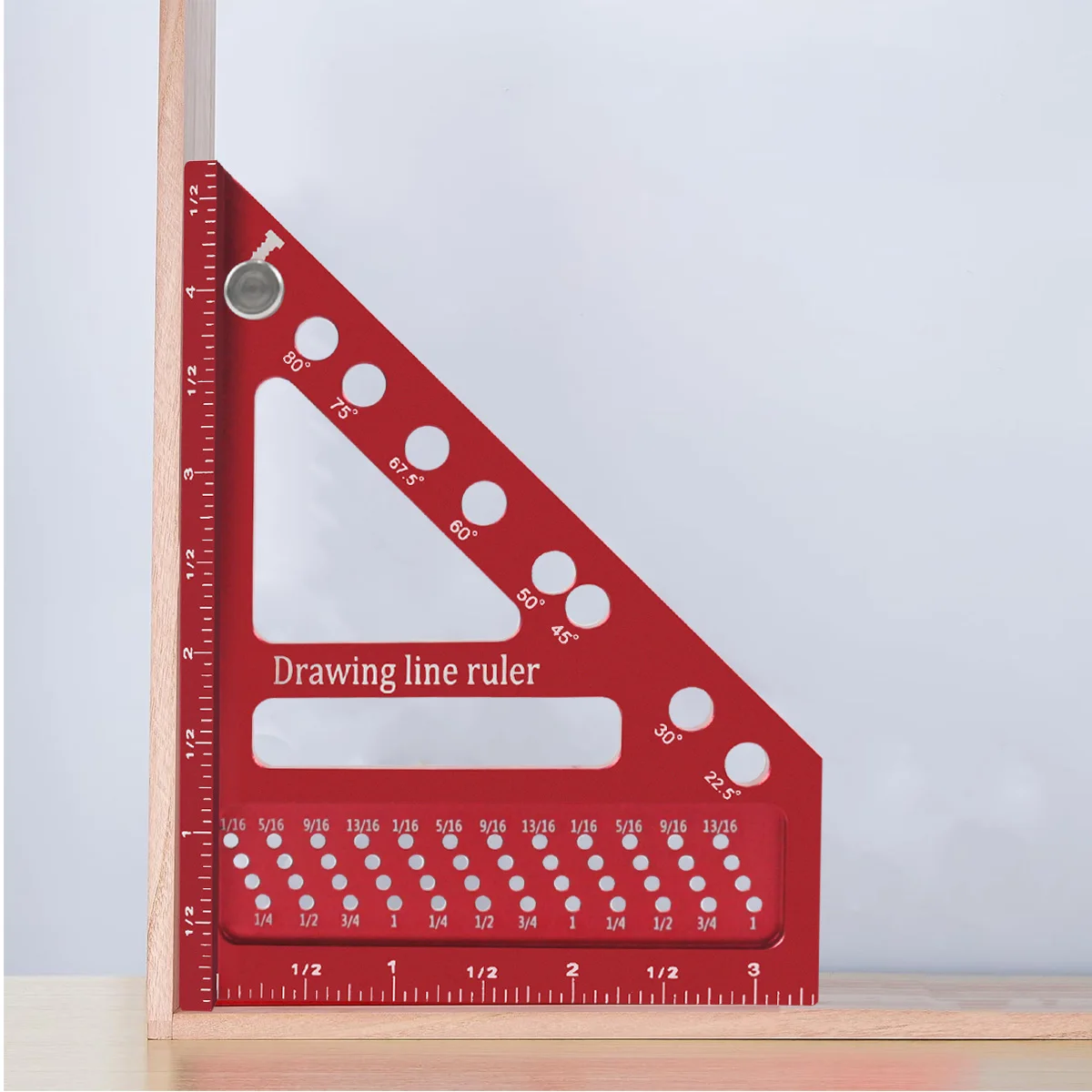 Multi-Angle Measuring Ruler Aluminum Woodworking Square Protractor W/ Dowel Pins Miter Triangle Ruler High Precision Layout Tool