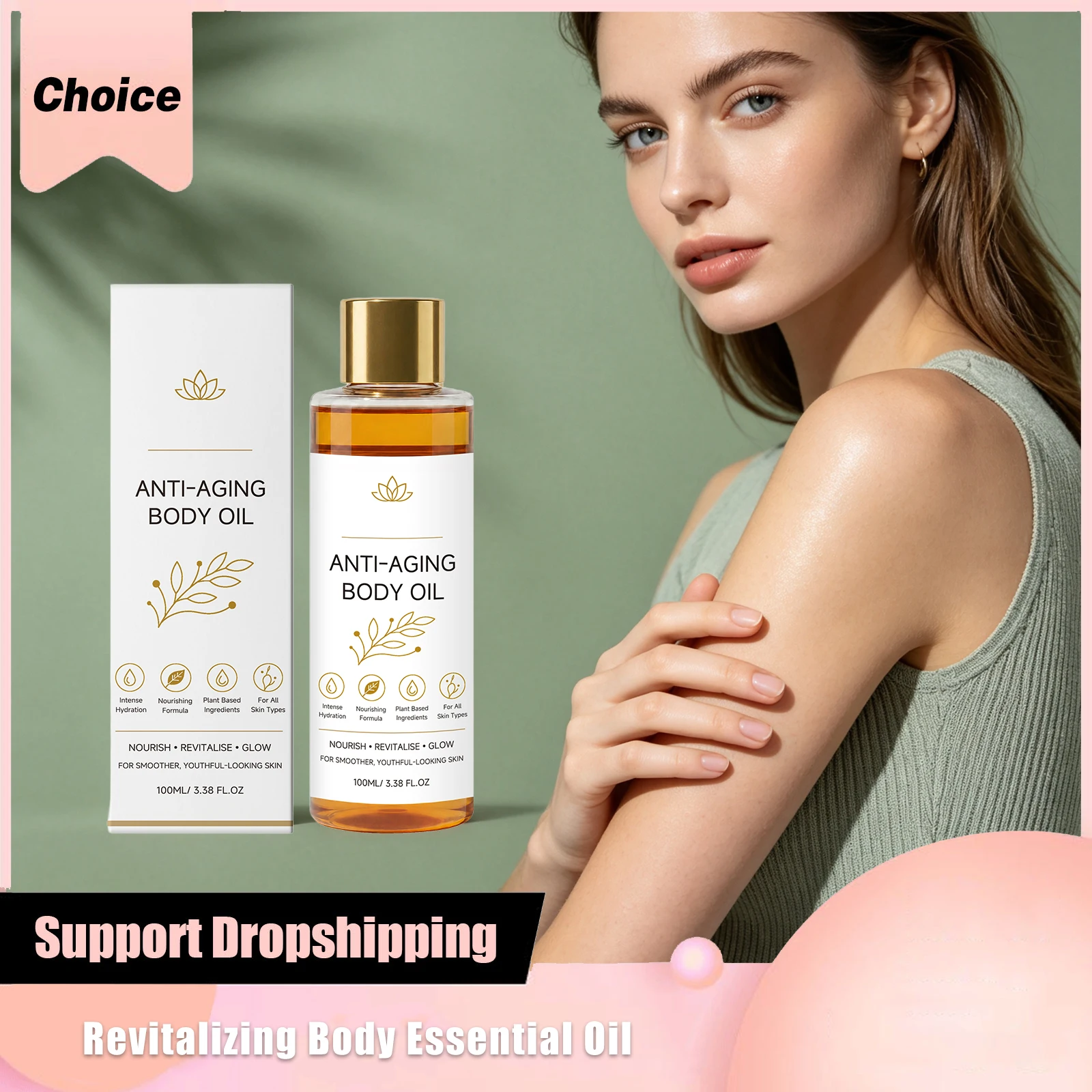 Almond Oil Body Firming Oil Anti Cellulite Boosts Skin Elasticity Sooth Dry Rough Tightening Brightening Massage Essential Oils