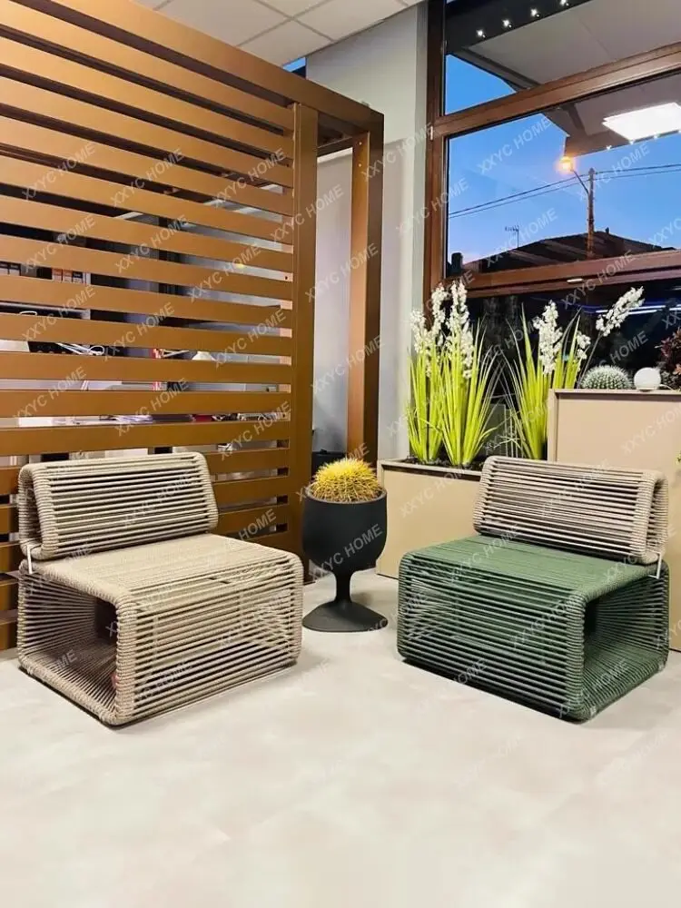 Rattan outdoor sofa villa terrace courtyard rattan table and chairs