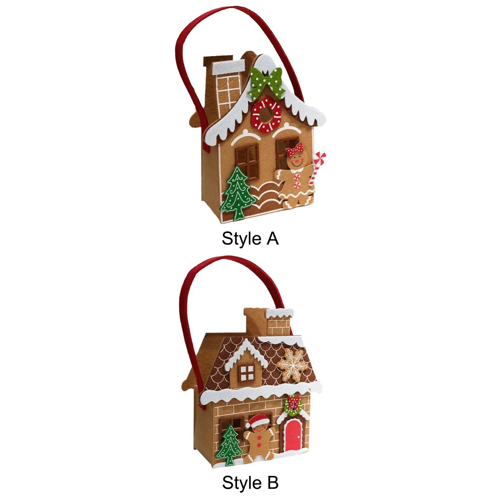 Felt Gingerbread House Bag Top Handle Girls Goodies Bag Christmas Gift Bag