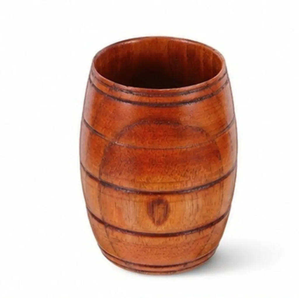 Wooden Barrel Beer Mug Natural Wood Drinking Cup for Beer Coffee Tea Water Whiskey Wine Outdoor Travel Home Office Kitchen Use