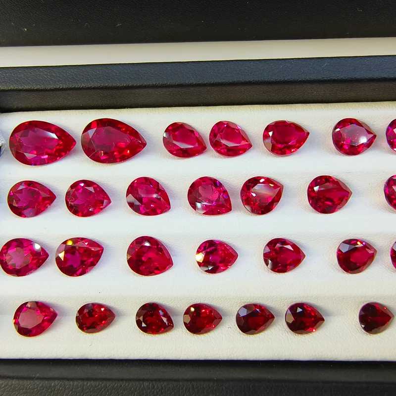 Rubi cultivado en laboratorio, varias formas, paloma, sangre, rojo, dijes, piedras preciosas para hacer joyería DIY, materiales, certificado seleccionable