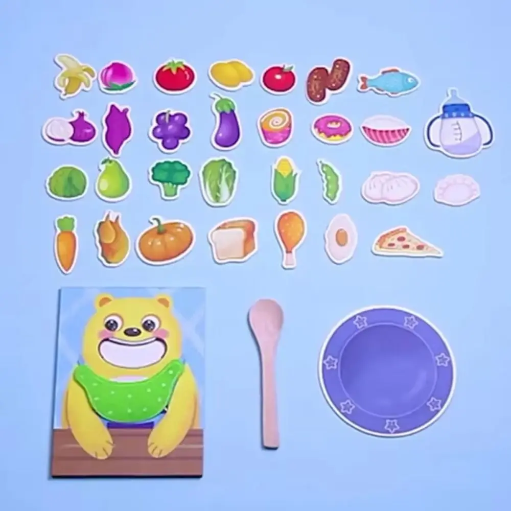 Simulação de alimentação de alimentos jogo de alimentação role play simulação urso fingir conjunto de comida educação precoce papel pai-filho alimentação