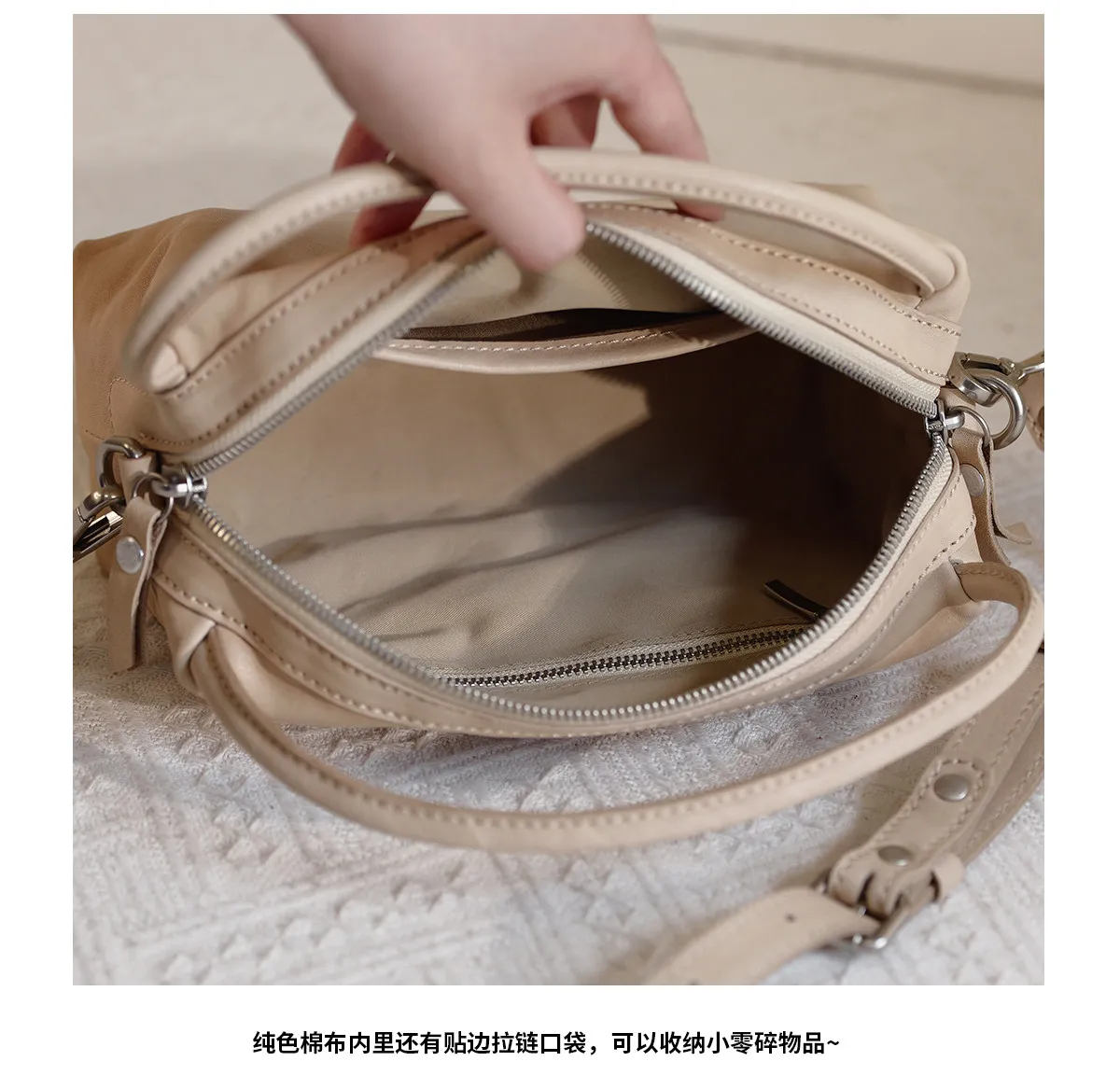 Lässige Designer-Handtasche aus weichem, echtem Leder, handgefertigt, kleine Damenhandtasche, Outdoor-Party, luxuriöse Umhängetasche aus echtem Rindsleder – Detail 23